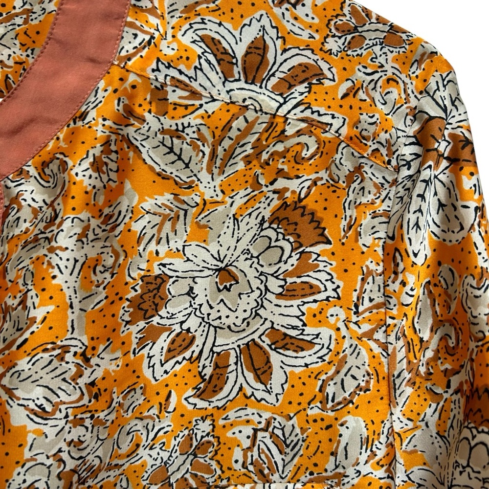 ✨3/$15 Banana Republic Heritage Boho Floral Top Button Front Peplum Blouse - Picture 5 of 13